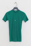 BASERANGE 2025 Pre-Spring Collection: French Organic Cotton T-Shirt with Cut-Out Heart Design, Short Sleeves, MIRA GREEN (TOHS) (BAS-TTHTS-CR-AU25)
